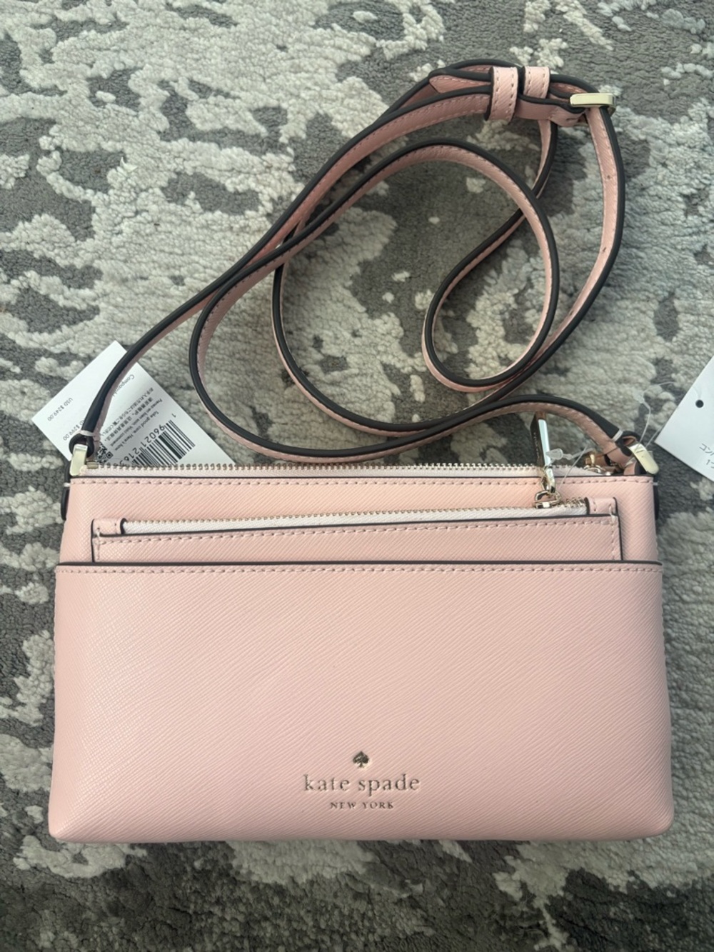 Kate Spade Baby Pink Saffiano Sadie Crossbody with Adjustable Strap